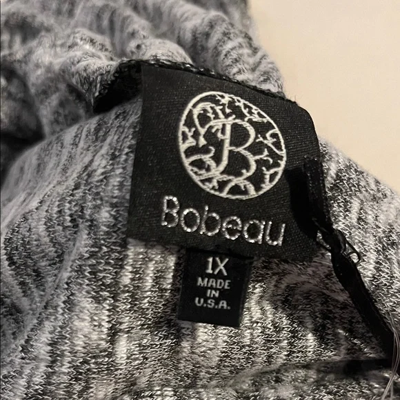Bobeau Black/Gray Long Sleeve Funnel Neck Dress - Size 1X - Picture 6 of 9